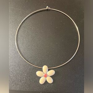 Lia Sophia Cream and Pink Flower Necklace